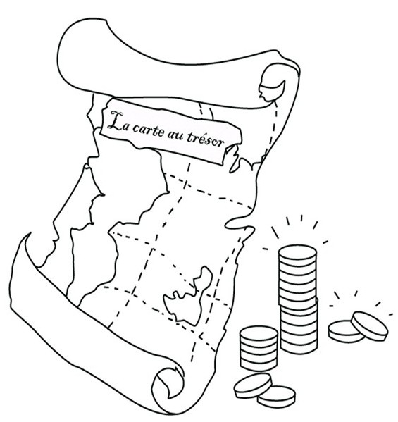 coloriage la carte au tresor